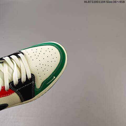 Jordan Air Jordan 1 Low White Green Black Red Blue Yellow EU 36-45 Basketball - Unisex (BS-63921)