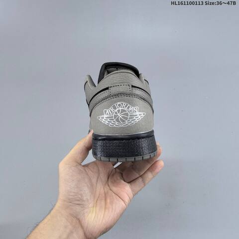 Nike Air Jordan 1 Low Black Grey 36 47B Casual - Women's (BS-66986)