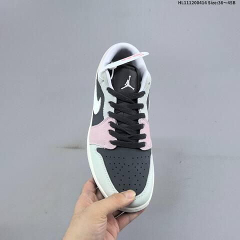 Nike Air Jordan 1 Low Black Grey Pink White 36 45 Basketball - Unisex (BS-66196)