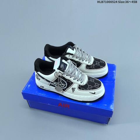 Nike Air Force 1 07 Low Beige Burgundy Dark Grey Off White EU 36-45 Sneaker - Unisex (BS-60155)
