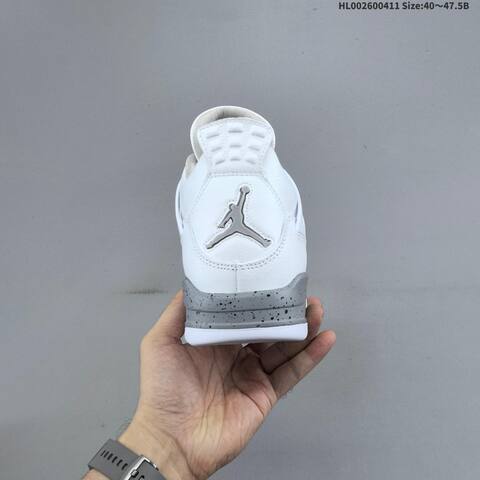 Jordan Air Jordan 4 Retro White Oreo White Tech Grey Black Fire Red EU 40-47 5 Basketball - Men's (BS-66249)