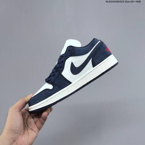 Jordan Air Jordan 1 Low Navy Blue White Light Blue Red 36-46 Lifestyle - Unisex (BS-65851)