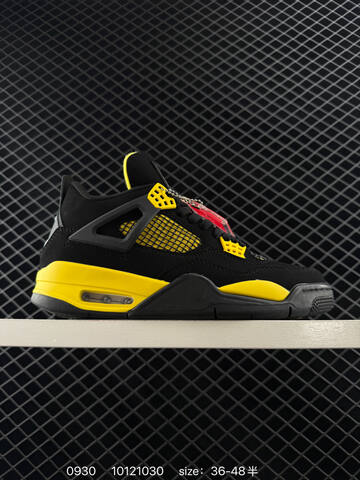 Jordan Air Jordan 4 Retro Black Grey Yellow EU 36-48 Basketball Shoe - Unisex BS-80601
