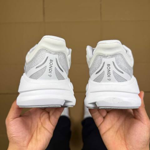 HOKA Bondi 9 Light Grey White Running Shoe Running Sneakers (BS-86905)