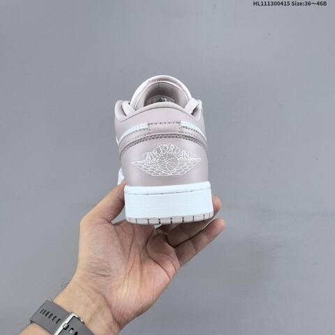 Nike Air Jordan 1 Low OG White Grey-pink 36 46B Casual - Women's (BS-66176)