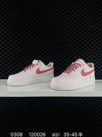 Nike Air Force 1 Light Pink White With Rose Pink Accents 35-45 5 Casual - Unisex (BS-72742)
