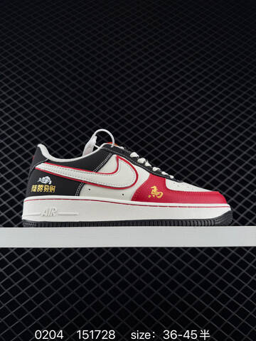 Nike Air Force 1 Low White Black Red 36-45 5 Lifestyle - Unisex (BS-72825)