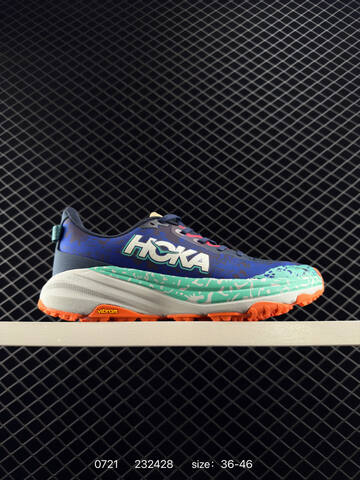 HOKA Speedgoat 6 Blue Green White Orange Navy EU 36-46 Trail Shoe Trail Running Sneakers - Unisex (BS-86545)