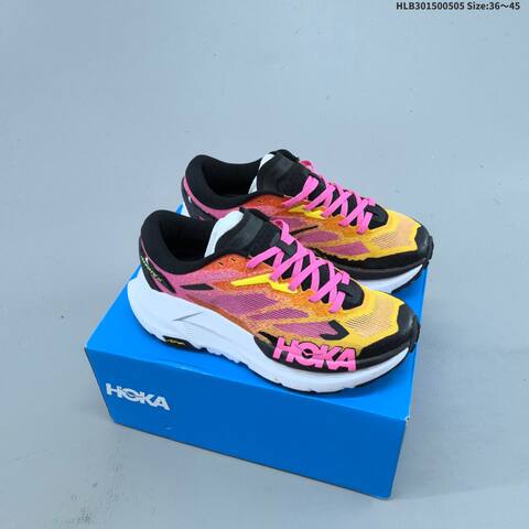 HOKA Mafate X Coral Orange White Black Green EU 36-45 Trail Shoe Trail Running Sneakers - Unisex (BS-69346)