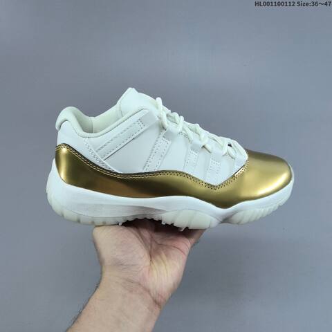 Jordan Air Jordan 11 Retro Low White Metallic Gold 36 47 Basketball - Unisex (BS-67000)