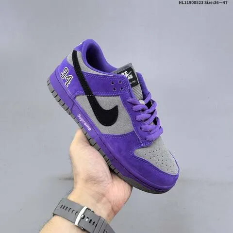 Nike SB Dunk Low Pro Supreme 94 Purple Grey Black EU 36-47 Skate Shoe - Unisex BS-60178