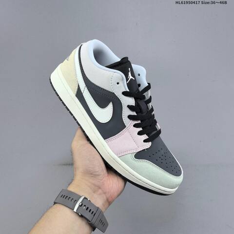 Jordan Air Jordan 1 Low IB7109-004 Grey White Black Pink EU 36-41 Basketball - Unisex BS-66149