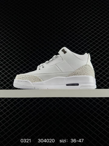 Jordan Air Jordan 3 Retro White Silver Grey EU 36-47 Basketball Shoe - Unisex BS-79635