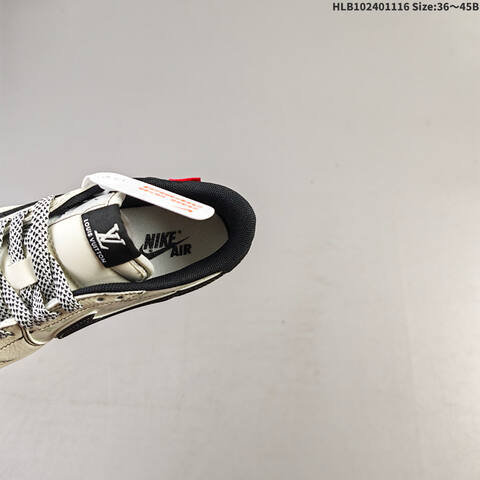 Nike Air Jordan 1 Low Cream Black White With Mint Green Accents And Red Details 36 45B Casual - Women's (BS-63599)