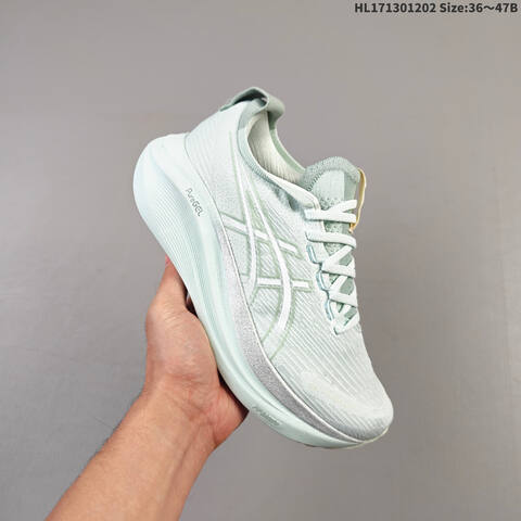 Asics Gel Nimbus 27 Pale Mint White Silver EU 36-47 Running Shoe Running Sneakers - Unisex (BS-69194)