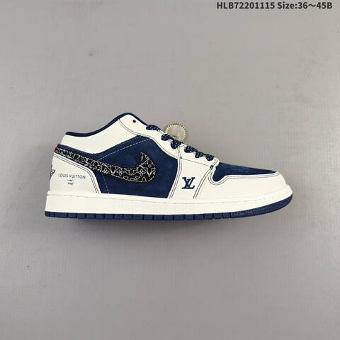 Jordan Air Jordan 1 Low White And Navy Blue 36-45 Casual - Unisex (BS-63702)