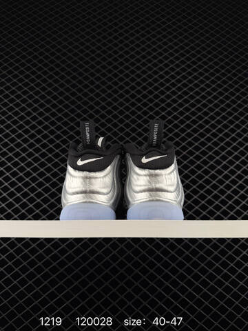 Nike Air Foamposite One PRM Blue Mirror Silver Black 40-47 Basketball - Men's (BS-73597)