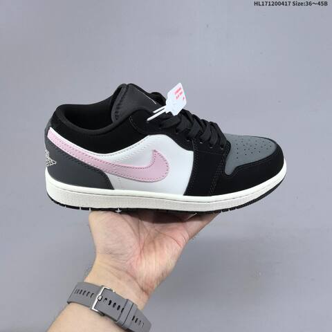 Jordan Air Jordan 1 Low Black Grey White Pink EU 36-45 Basketball - Unisex (BS-66152)