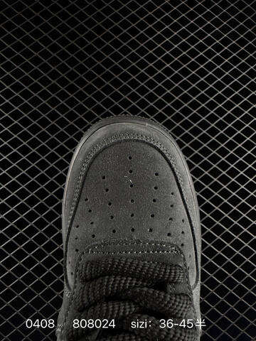Nike Air Force 1 07 Triple Black Anthracite Suede With Glossy Black Swoosh EU 36-45 Half Sizes Available Lifestyle - Unisex (BS-72249)