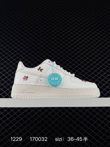 Nike Air Force 1 07 White Cream With Multicolor Embroidery 36-45 Lifestyle - Unisex (BS-73418)