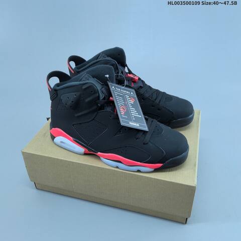 Jordan Air Jordan 6 Retro OG Black Red White 40 47 5 Basketball - Men's (BS-67048)
