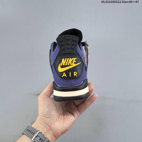Jordan Air Jordan 4 Retro FV5029-500 Purple Black Grey Yellow EU 40-47 Basketball - Men's (BS-65899)
