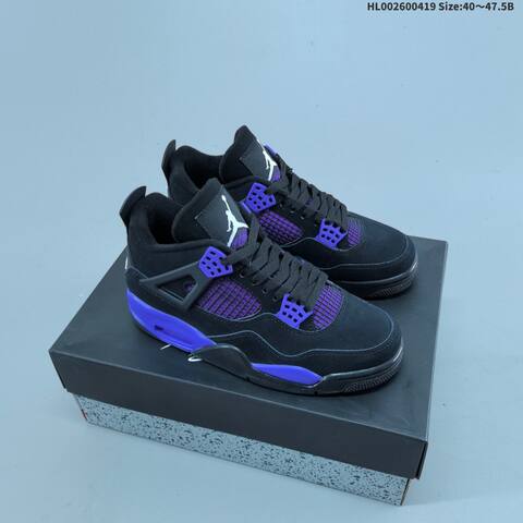 Jordan Air Jordan 4 Retro Purple Thunder Black Purple EU 40-47 5 Basketball - Men's (BS-66133)