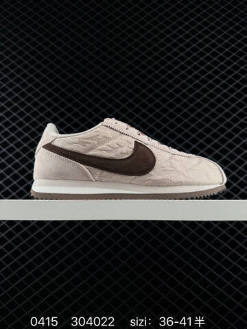Nike Classic Cortez Light Beige With Dark Brown Swoosh Brown Outsole EU 36-41 5 Lifestyle - Unisex (BS-72093)