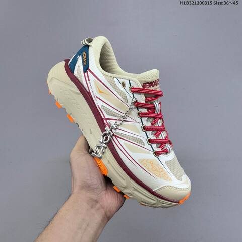 HOKA ONE ONE Mafate Speed 2 Cream Red Blue Orange EU 36-45 Trail Shoe Trail Running Sneakers - Unisex (BS-69380)