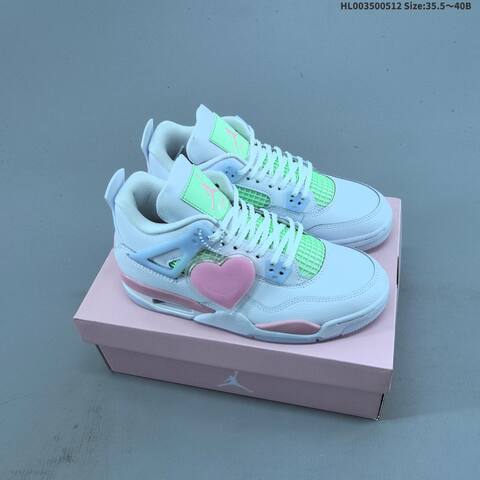 Jordan Air Jordan 4 Retro Valentine s Day White Pink Volt Green EU 35 5-40 Basketball - Unisex (BS-65991)