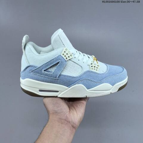 Jordan Air Jordan 4 Retro Light Blue Denim White Gum 36 47 5B Basketball - Unisex (BS-67057)