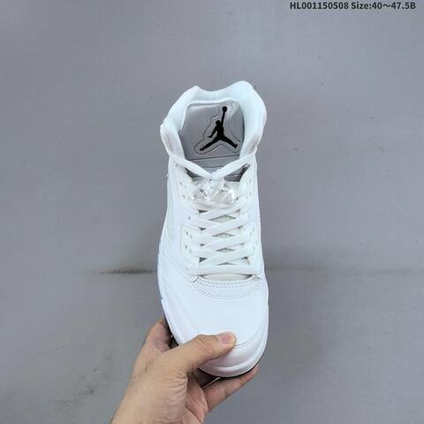 Jordan Air Jordan 5 Retro Metallic White Silver Black Ice Blue EU 40-47 5 Basketball - Men's (BS-66020)