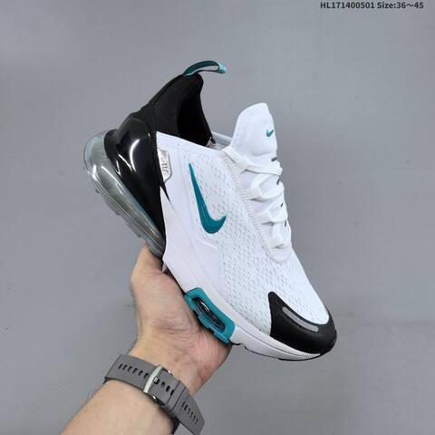 Nike Air Max 270 Flyknit White Black Teal Silver EU 36-45 Running Shoe - Unisex BS-60551