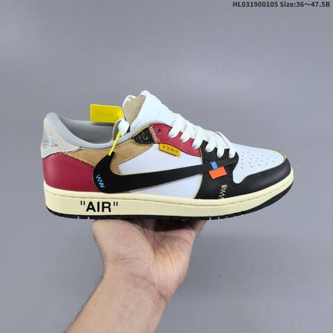 Jordan Air Jordan 1 Low x Travis Scott Reverse Mocha White Black Blue Red 36 47 5 Lifestyle - Unisex (BS-67108)