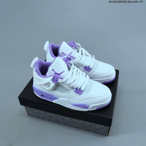 Nike Air Jordan 4 Retro White Purple EU 36-47 Basketball - Unisex (BS-66111)