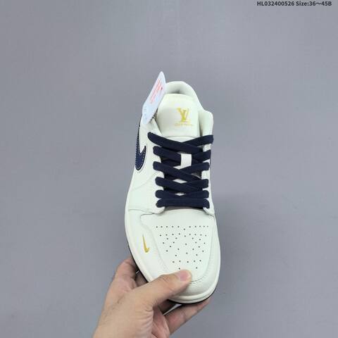 Jordan Air Jordan 1 Low White Navy Gold EU 36-45 Casual - Unisex (BS-65865)