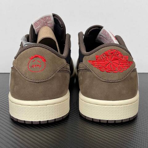 Jordan Travis Scott x Air Jordan 1 Low OG SP CQ4277-001 Mocha Black Sail Red Sneaker (BS-87189)