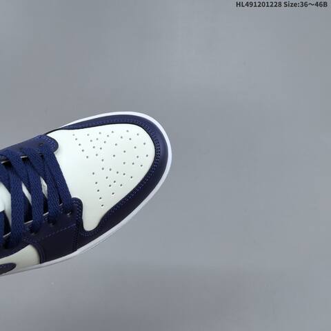 Jordan Air Jordan 1 Low White Navy Blue Light Blue 36 46 Basketball - Unisex (BS-67217)
