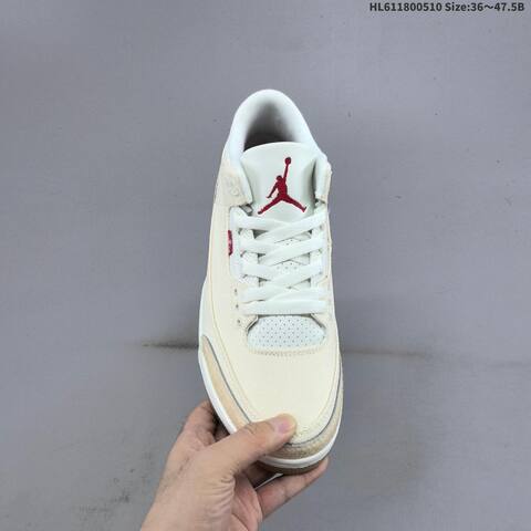 Jordan Air Jordan 3 Retro White Cream Red 36 47 5 Basketball - Unisex (BS-65999)