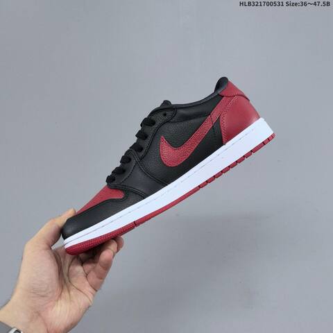 Nike Air Jordan 1 Retro Low OG Black Red White EU 36 47 5 Casual - Unisex (BS-65831)