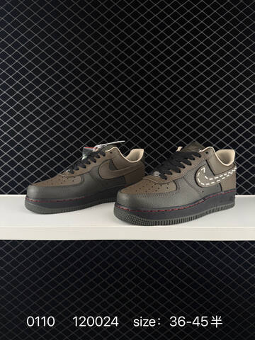 Nike Air Force 1 07 Low Dark Olive Black With Red Stitching EU 36-45 Lifestyle - Unisex (BS-73215)