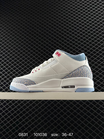 Jordan Air Jordan 3 Retro White Light Blue Pink EU 36-47 Basketball Shoe - Unisex (BS-80799)