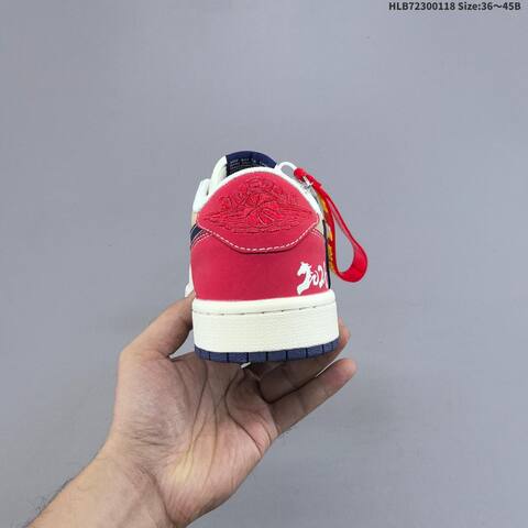 Jordan Air Jordan 1 Low x Travis Scott Sail Beige Red Navy EU 36-45 Casual - Unisex (BS-66933)