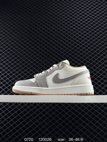 Jordan Air Jordan 1 Low White Grey Sail Gum Red EU 36-46 Sneaker - Unisex (BS-81039)