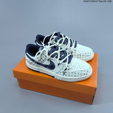 Nike Dunk SB Low Louis Vuitton Custom Off White Black Navy EU 36-45 Skate Shoe - Unisex BS-61946