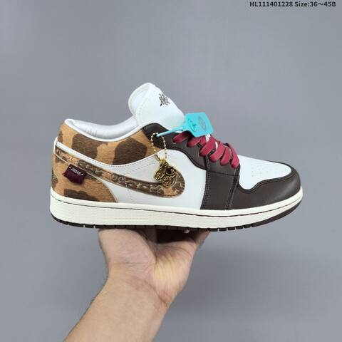 Jordan Air Jordan 1 Low Year Of The Horse White Brown Gold Burgundy EU 36-45 Lifestyle - Unisex (BS-67214)