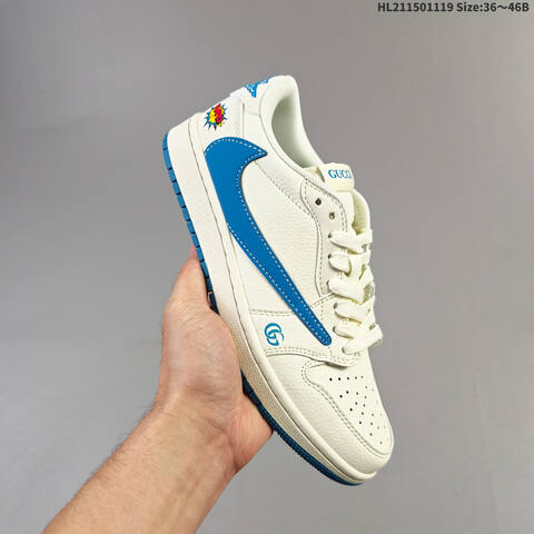 Jordan Air Jordan 1 Low White Blue EU 36-46 Casual - Unisex (BS-63460)