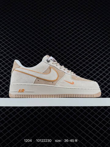 Nike Air Force 1 07 Beige Cream With Orange Accents EU 36-45 5 Lifestyle - Unisex (BS-73834)