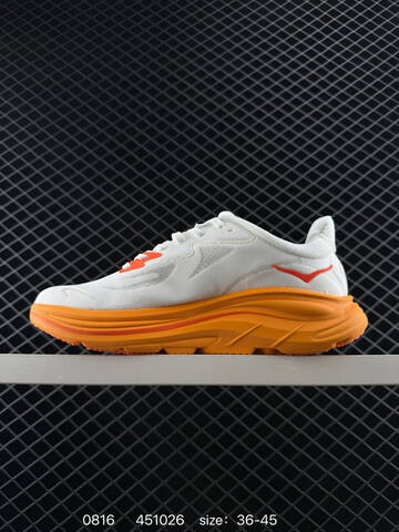 HOKA ONE ONE Clifton 10 White Orange EU 36-45 Running Shoe Running Sneakers - Unisex (BS-86488)