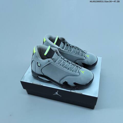Jordan Air Jordan 14 Retro Graphite Cement Grey Black Chartreuse 36 47 5 Basketball - Unisex (BS-65843)